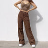 Honey Casual Patchwork Brown Cargo Pants