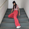 Sweet Pink Casual Patchwork Cargo Pants