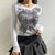 Lindsay Retro Goth Wings Graphic Top