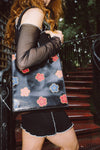 Retro Flower Leather Tote Bag