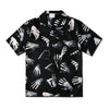 Street Style Black Hand Print Button Up Tee