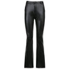 Black PU Leather High Waist Flare Pants - Axcid Shop
