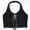 Dixie Goth Punk Lace Up Halter Top