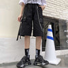 Punk Chain Solid Cargo Shorts
