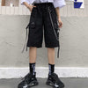 Punk Chain Solid Cargo Shorts