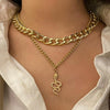 Golden Silver Choker Chain Layered Necklaces