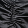 Angie Satin Ruched Black Mini Dress