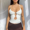 Claudia Solid Rings Hollow Out Cami Top