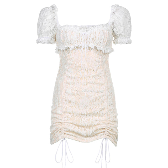 Lolita Summer Lace Vintage Bodycon Mini Dress – Axcid Apparel