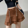 Kelly Vintage Brown High Waist Mini Skirt