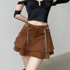 Kelly Vintage Brown High Waist Mini Skirt