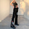 Goth Metal Buckle Baggy Jeans