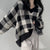 College Gal Loose Plaid Oversized Sweater - Axcid Shop