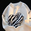 Zebra Hearts Vintage Love Knitted Sweater