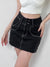 Black Denim Vintage Mini Skirt