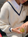 Tatiana Tennis V Neck Sweater